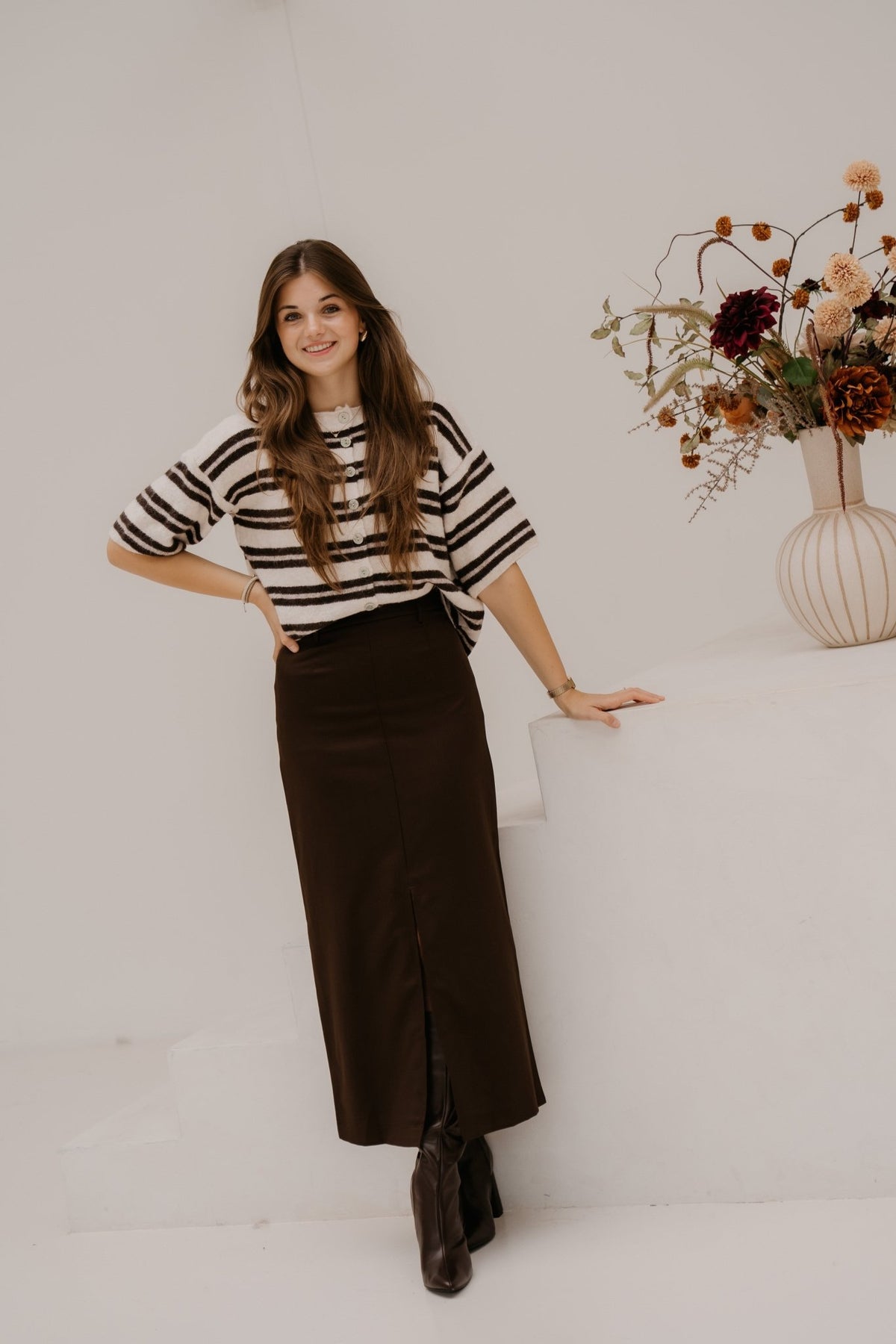 Loe top stripe offwhite - Bij Keesje - Bij Keesje - Top