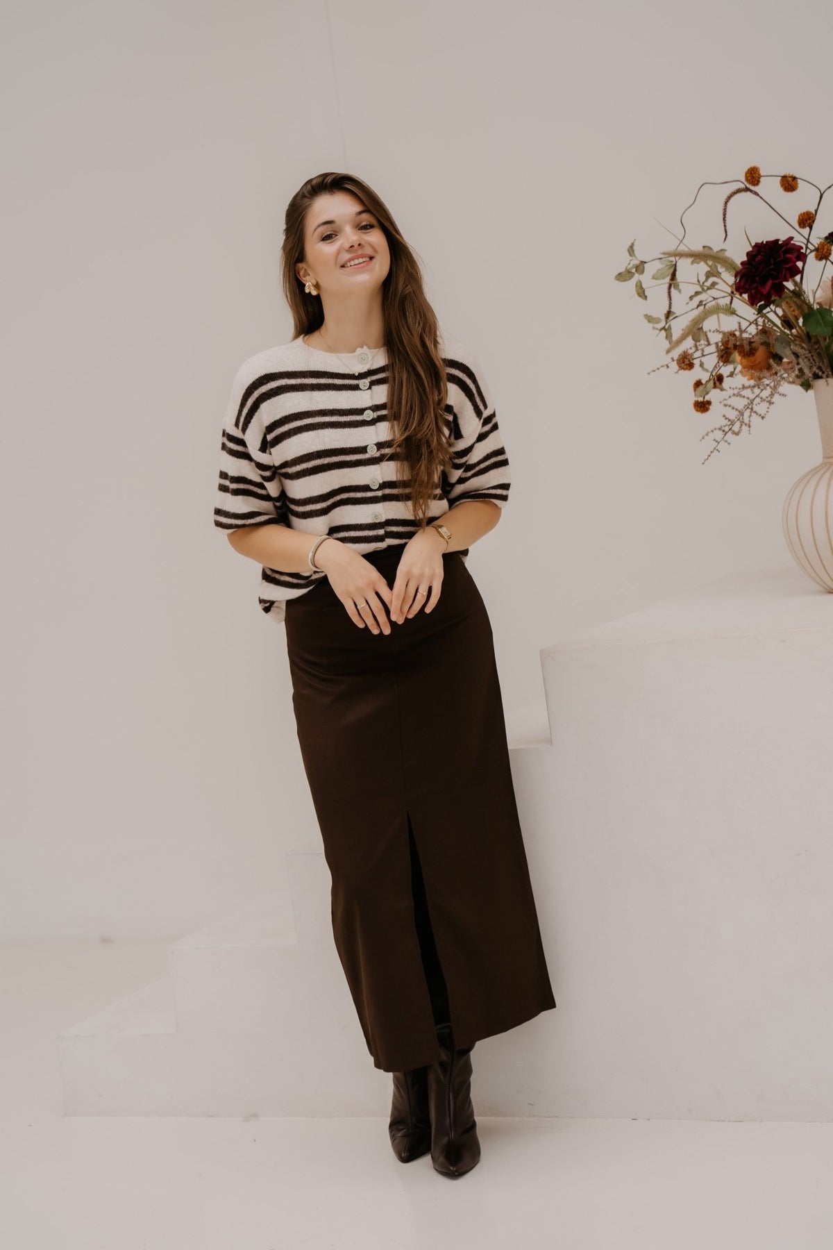 Loe top stripe offwhite - Bij Keesje - Bij Keesje - Top