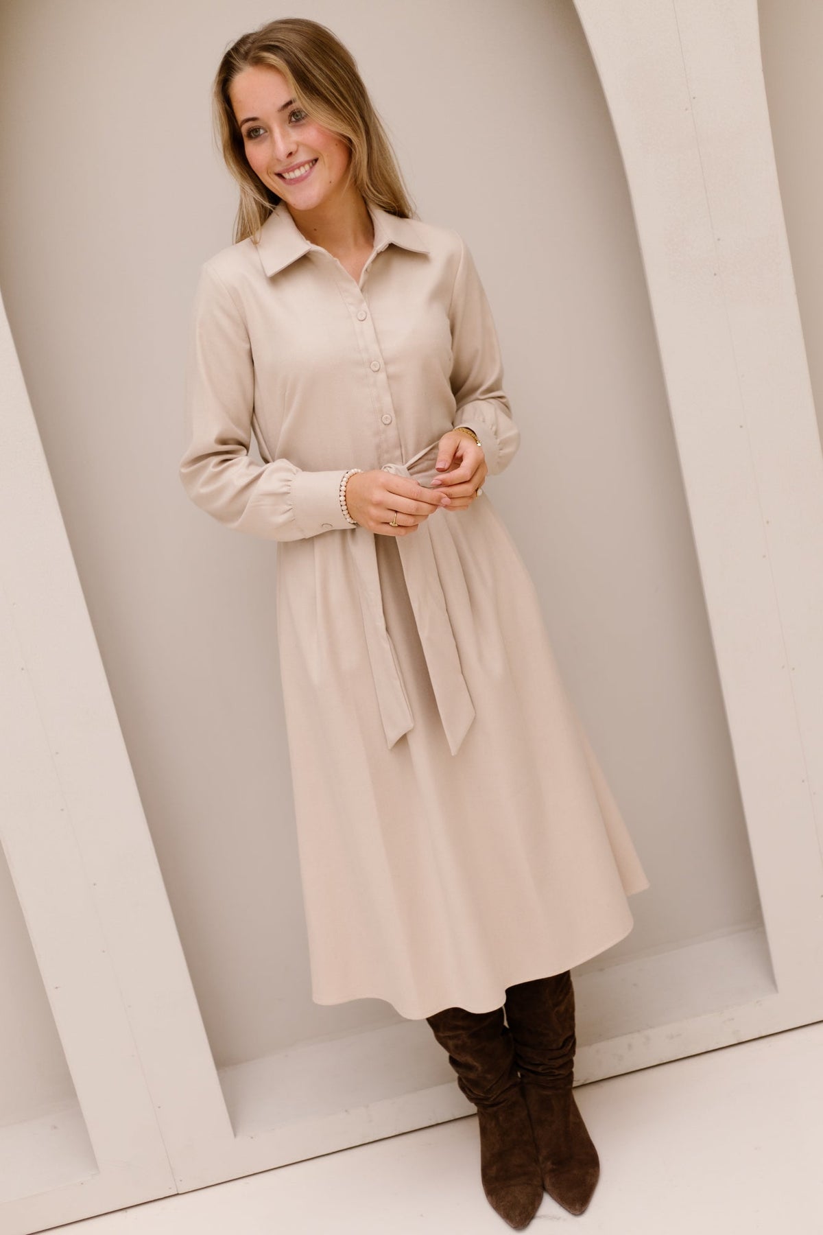 LoenaRC Tortora Beige Dress - Bij Keesje - Rinascimento - Jurk
