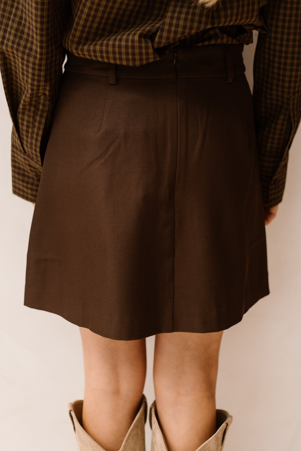LunaCC Pocket Pleat Mini Skirt Dark Brown - Bij Keesje - Co'couture - Rokken