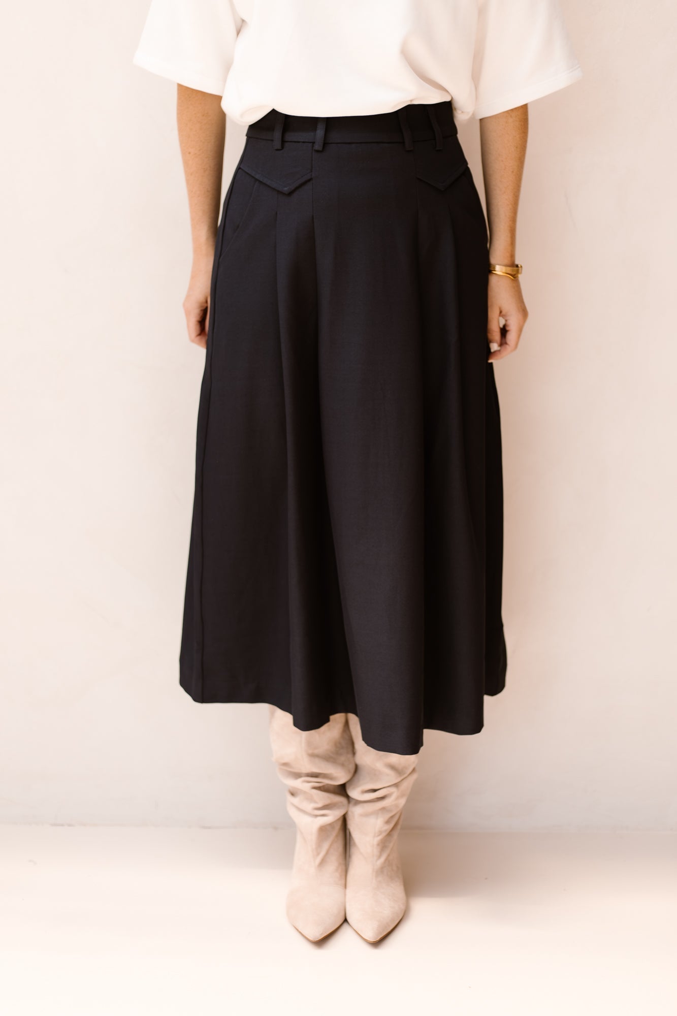 LunaCC Pocket Pleat Skirt Navy - Bij Keesje - Co'couture - Rok