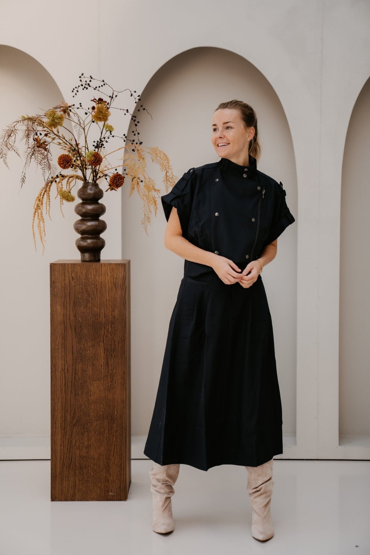 LunnaCC New Pocket Pleat Skirt Navy - Bij Keesje - Co'couture - Rok