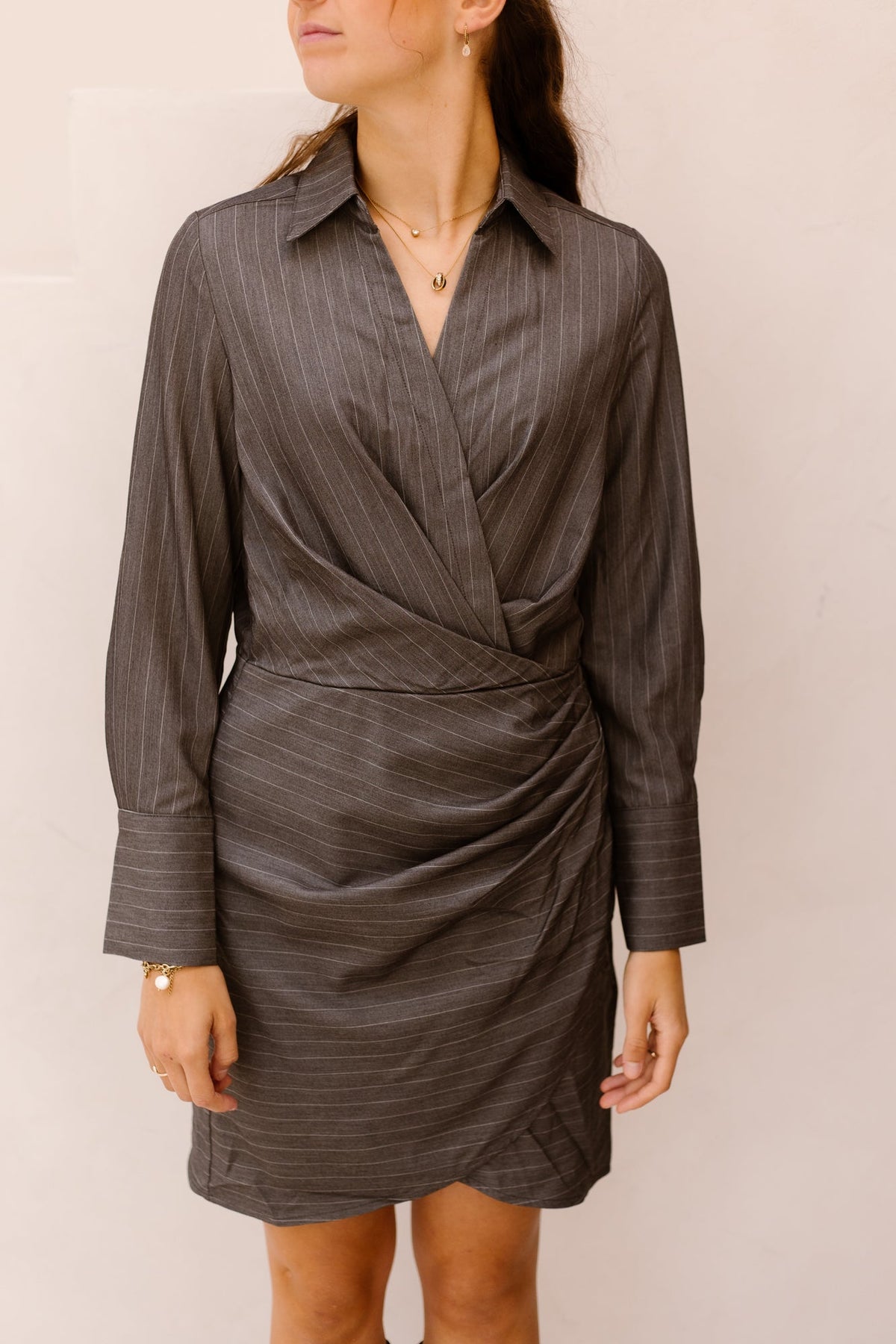 LyviaCC Pin Wrap Dress Mid/Grey - Bij Keesje - Co'couture - Jurk