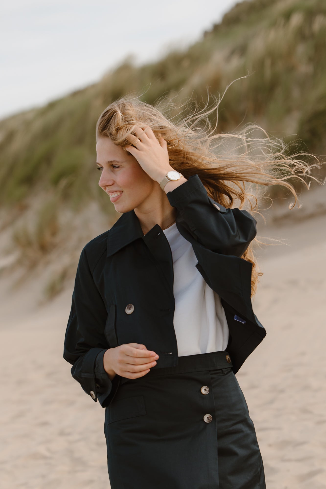 Marianne trenchcoat jasje donkerblauw - Bij Keesje - Bij Keesje The Label