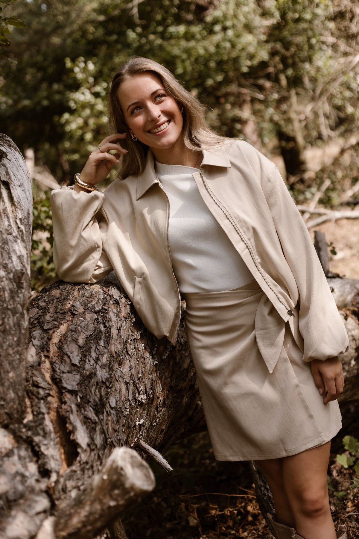Marit Bomber Jacket Beige - Bij Keesje - Bij Keesje The Label - Jas