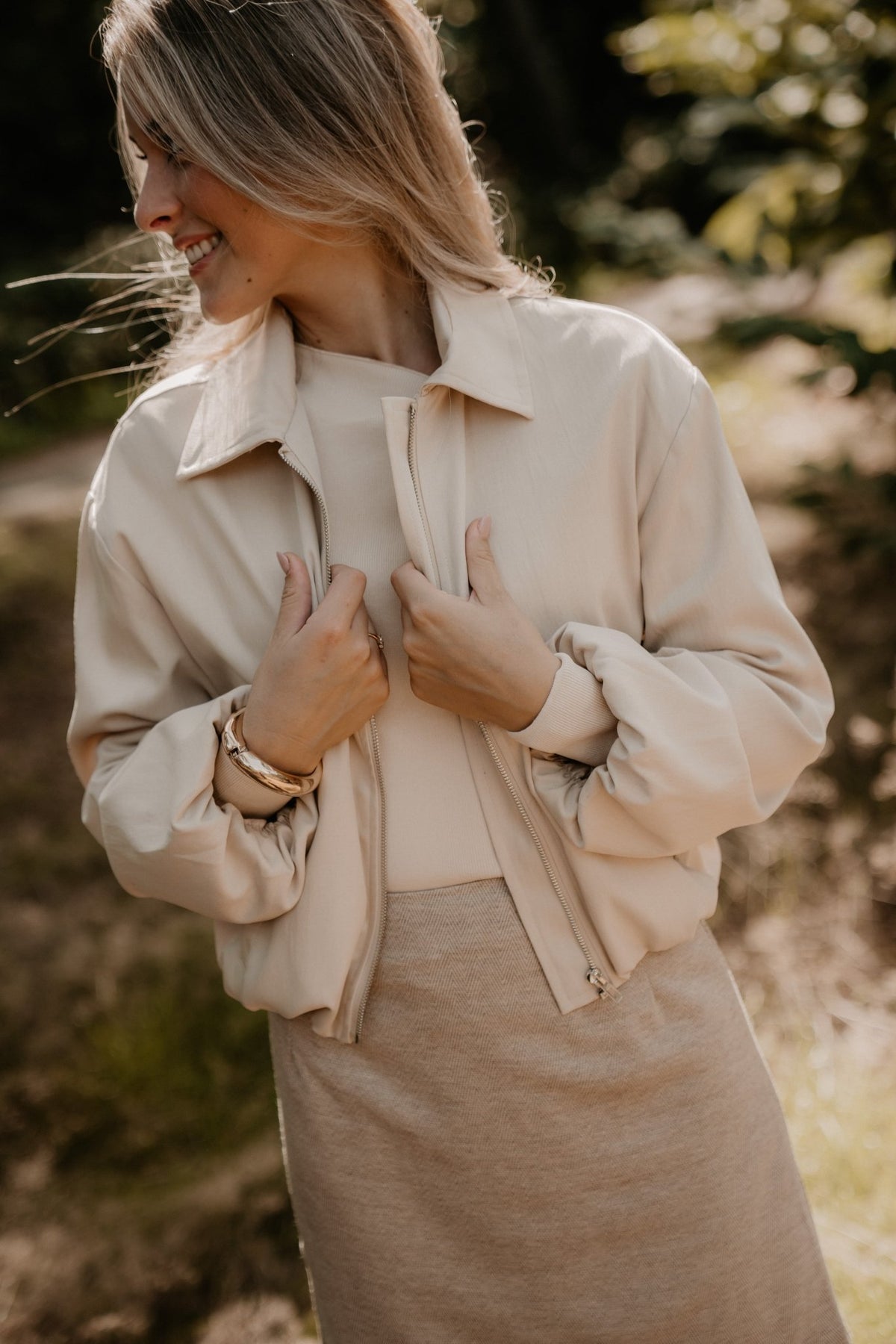 Marit Bomber Jacket Beige - Bij Keesje - Bij Keesje The Label - Jas