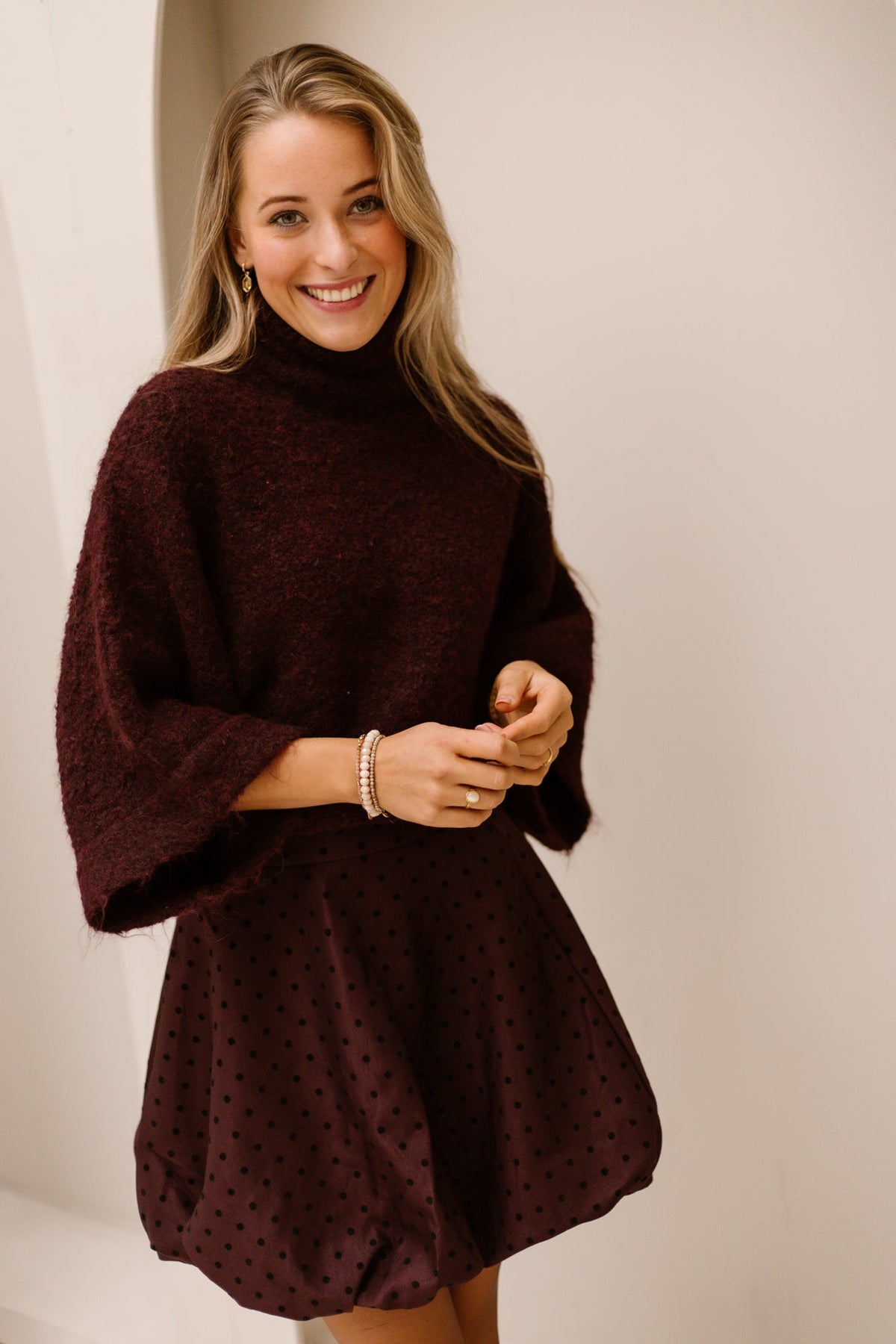 MenorcaW6 balloon skirt burgundy - Bij Keesje - Aimée the Label - Rok