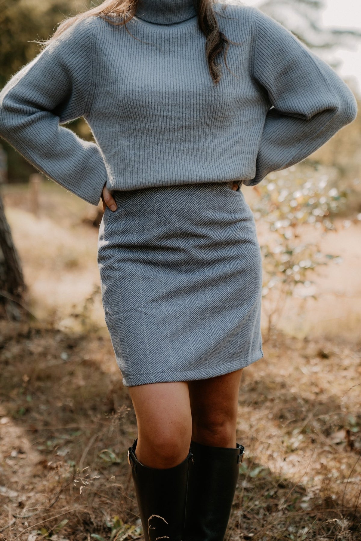 Mieke Skirt Iceblue Melange - Bij Keesje - Bij Keesje The Label - Rok