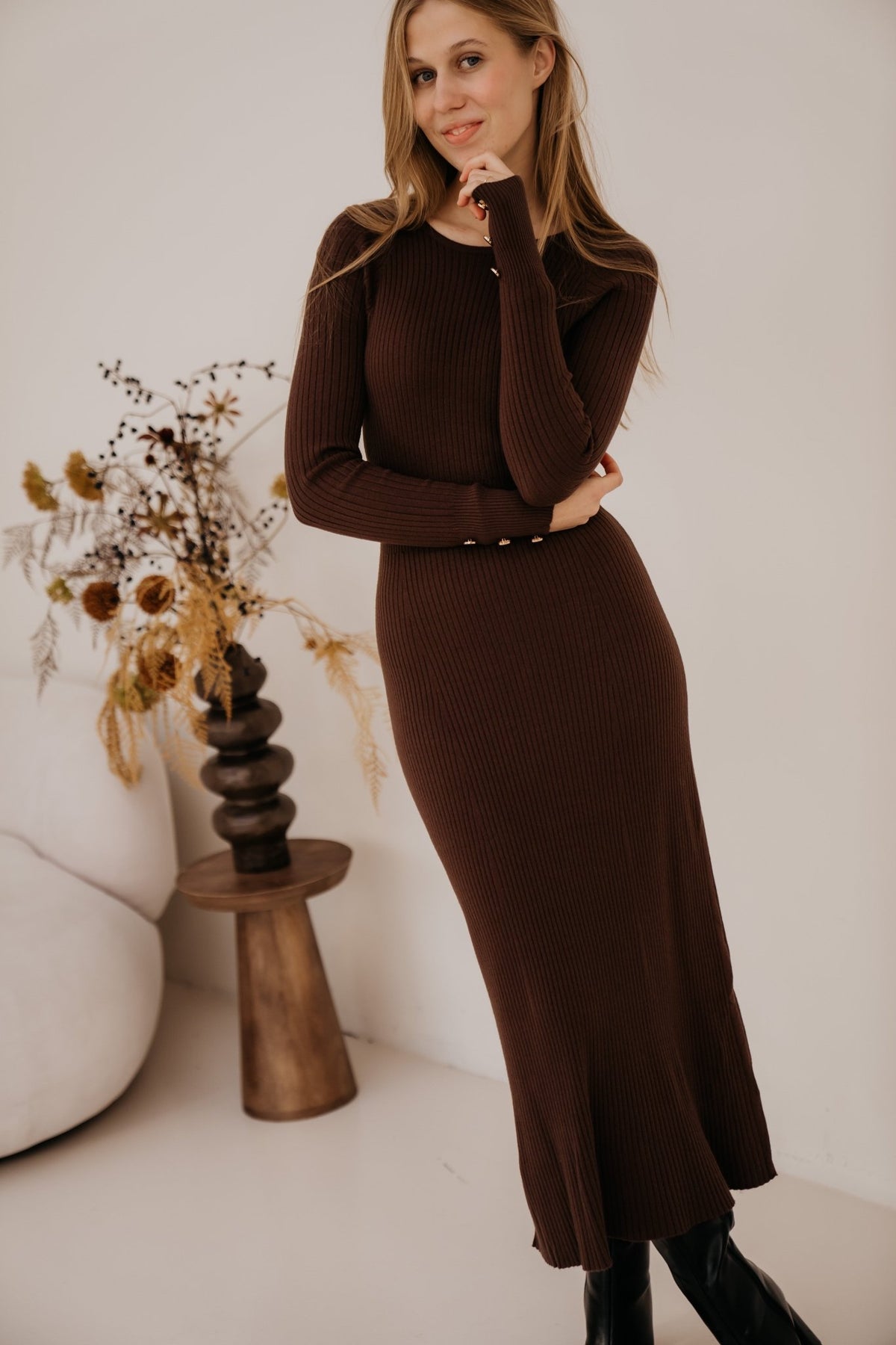 Naka dress brown - Bij Keesje - Ange - Jurk