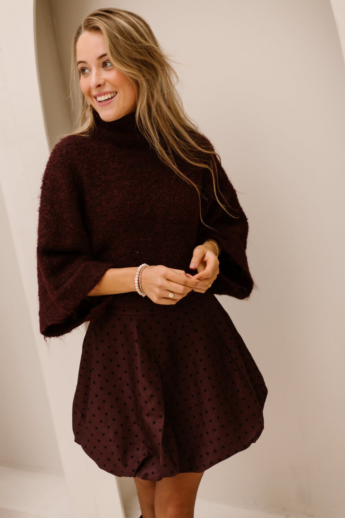 NamibiaW6 knitted sweater burgundy - Bij Keesje - Aimée the Label - Trui