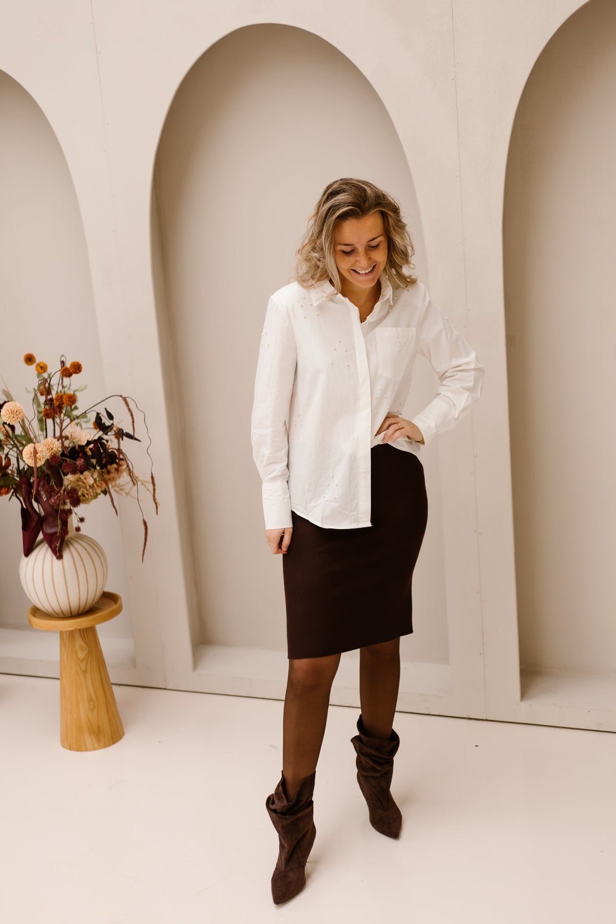 Nena Bodycon skirt brown - Bij Keesje - Bij Keesje - Rok