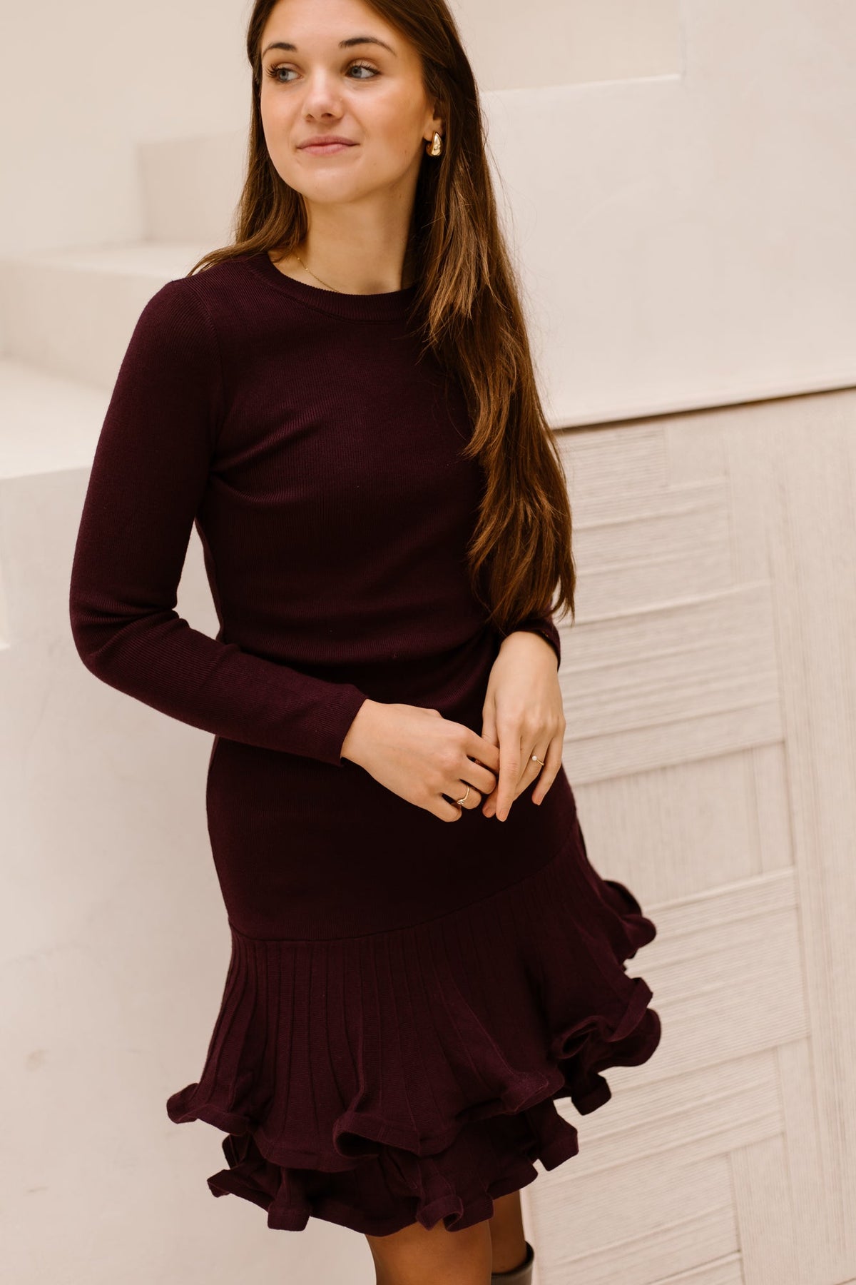 Ninne dress burgundy - Bij Keesje - Bij Keesje - Jurk