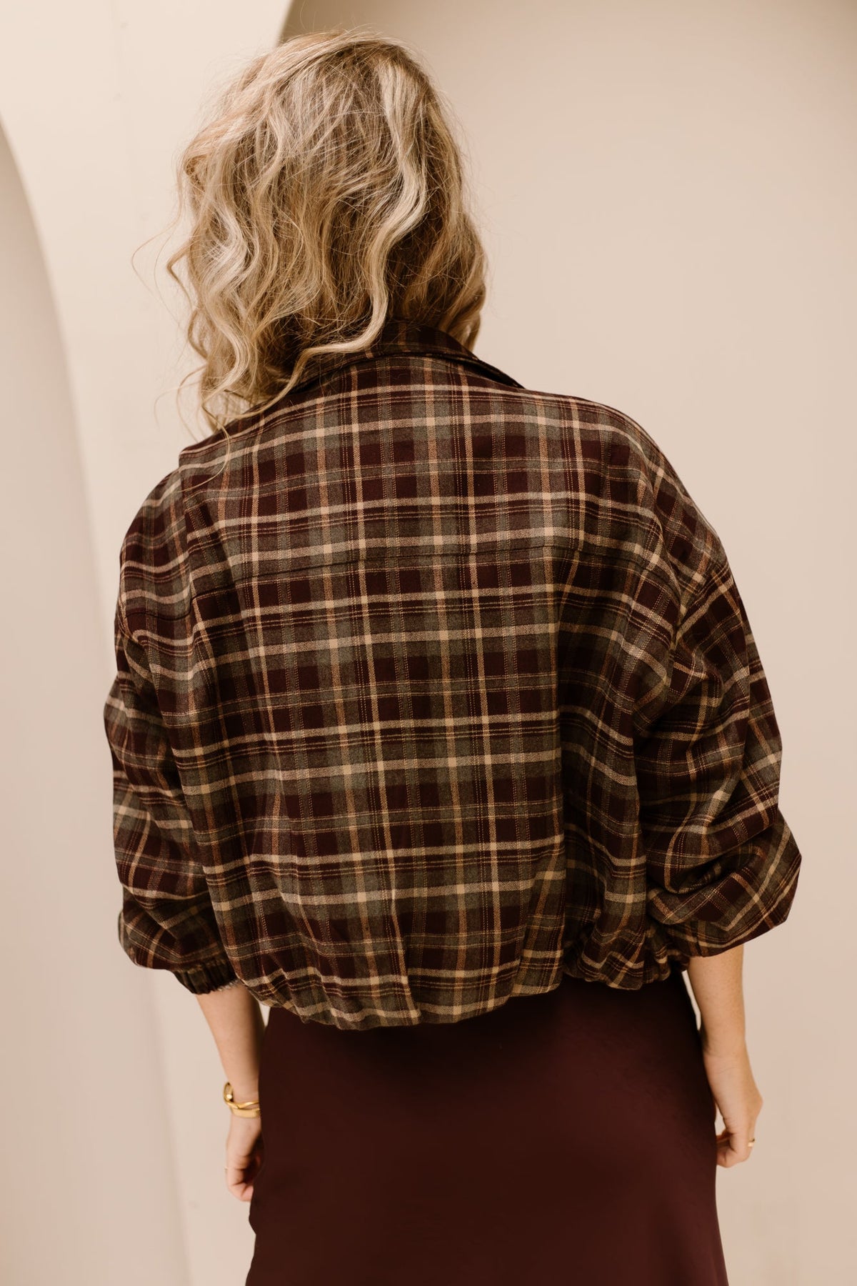 Noura check jacket burgundy - Bij Keesje - Bij Keesje - Jas