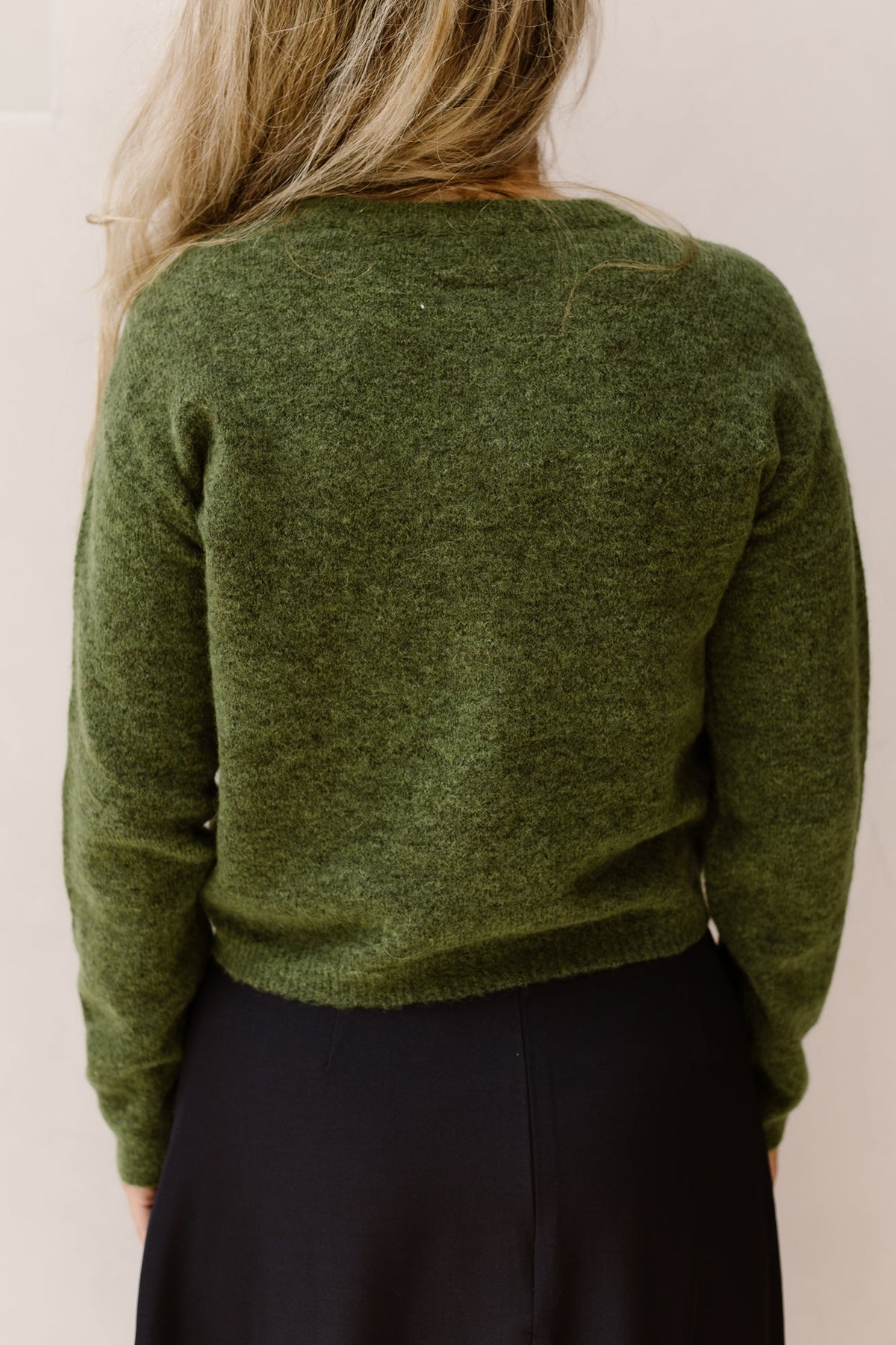 Objagate L/S Knit Cardigan Noos Bronze Green/Melange - Bij Keesje - Object - top