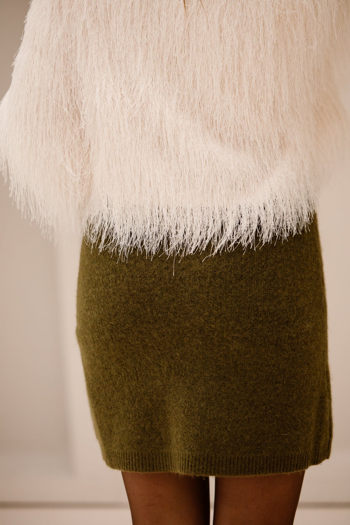 Objcitha HW RE short knit skirt Martini olive - Bij Keesje - Object - Rok
