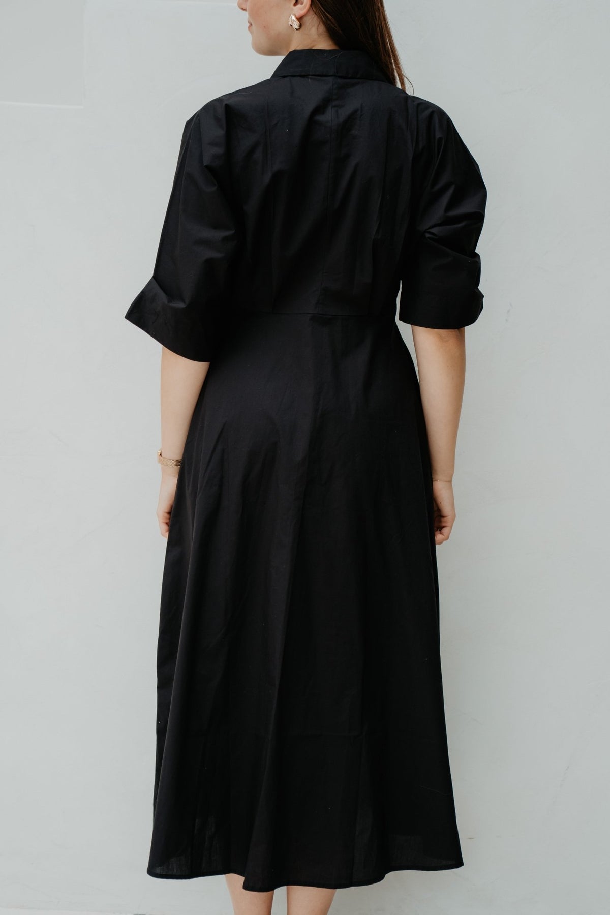 Objelly Hope 3/4 RE Midi Dress 144 Black - Bij Keesje - Object - Jurk