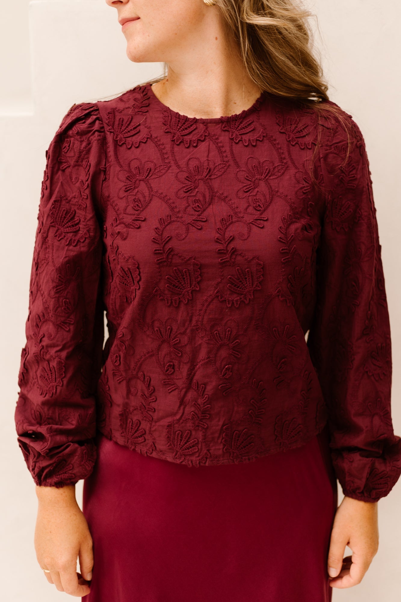 Objmya L/S Top Windsor Wine - Bij Keesje - Object - top
