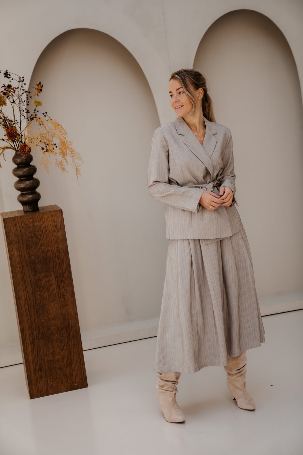 Objnimra LS double row blazer grey - Bij Keesje - Bij Keesje - Blazer