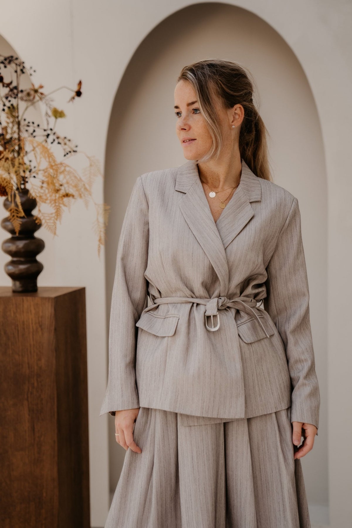 Objnimra LS double row blazer grey - Bij Keesje - Bij Keesje - Blazer
