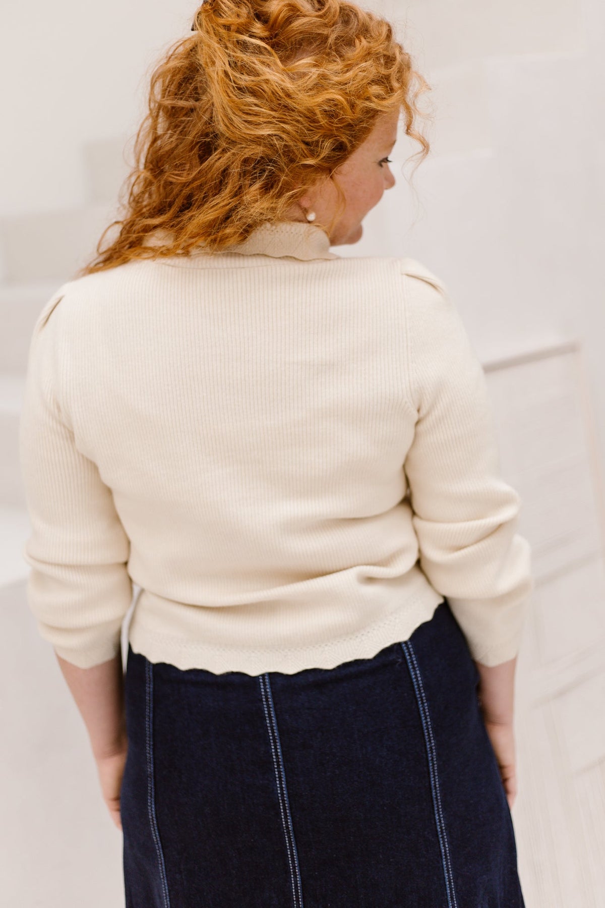 Objparya thess knit cardigan birch - Bij Keesje - Object - Trui