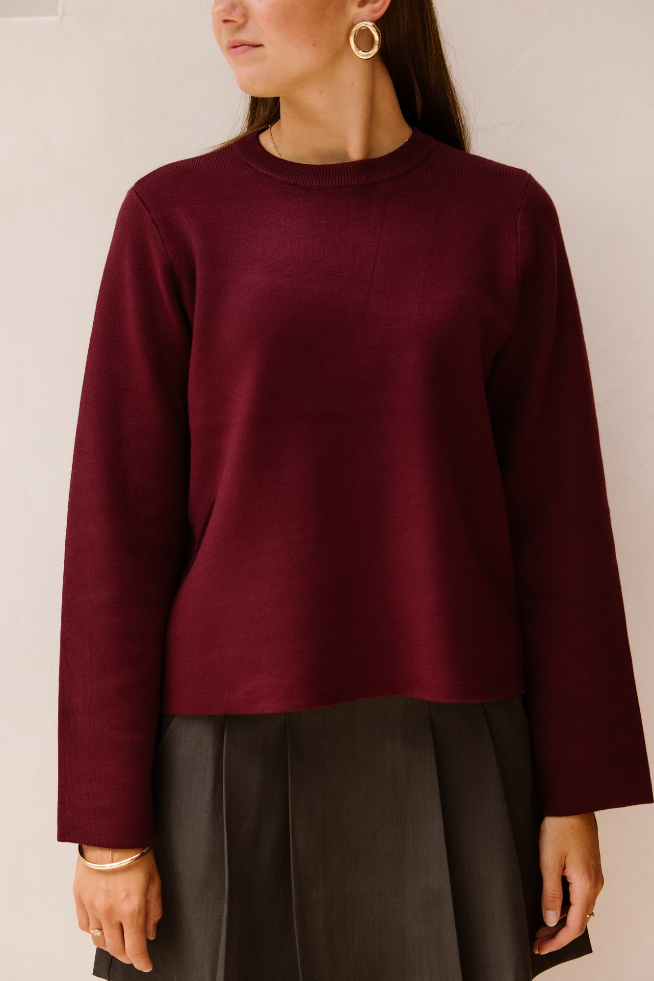 Objreynard O-neck Pullover Noos Windsor Wine - Bij Keesje - Object - Trui