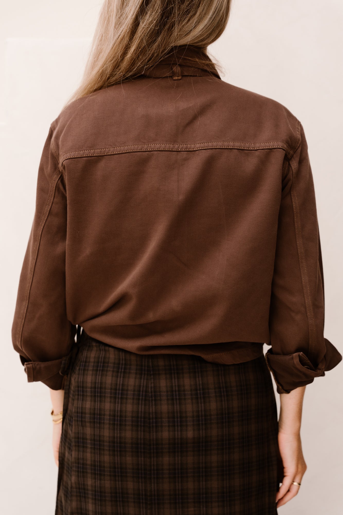 Objrosie L/S Re Shirt Noos Seal Brown - Bij Keesje - Object - jas
