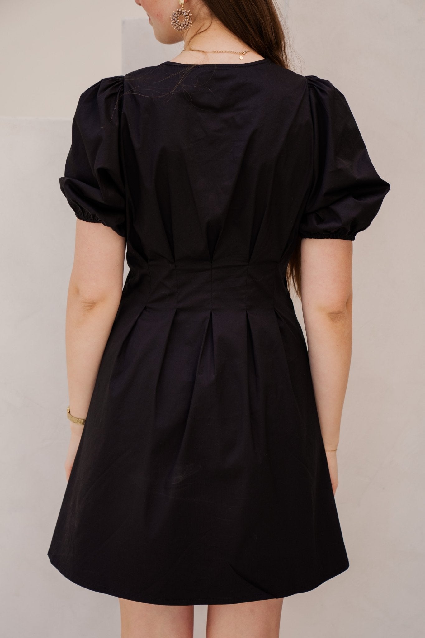 PoppyCC pleat crop dress black - Bij Keesje - Co'couture - Jurk