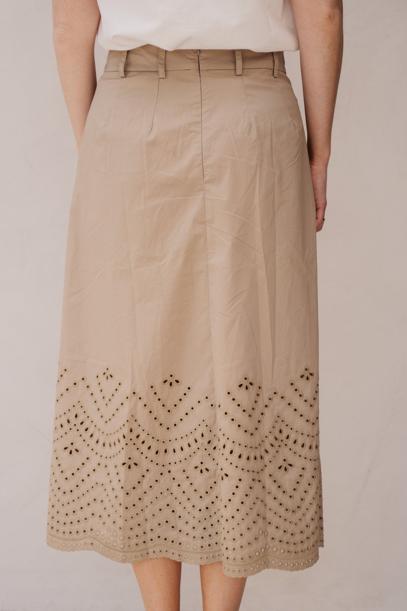PoppyCC pleat scallop skirt mushroom - Bij Keesje - Co'couture - Rok