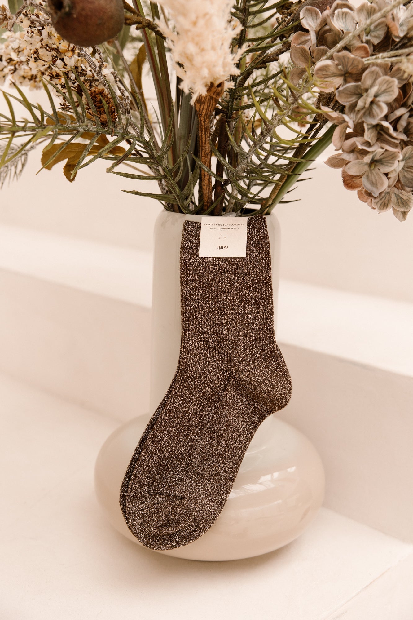 Regalo sokken glitter donkerbruin - Bij Keesje - Bij Keesje
