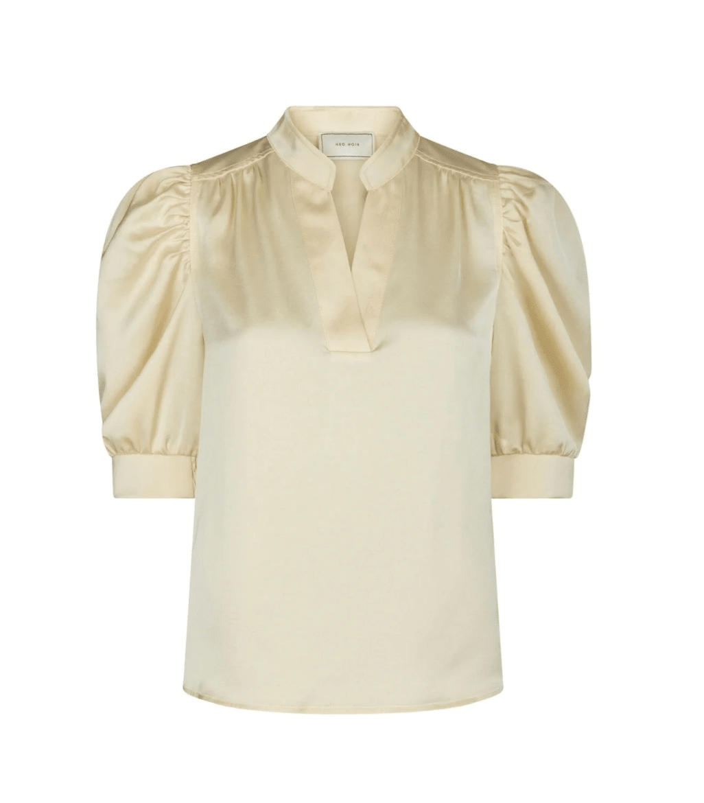Roella heavy sateen blouse light yellow - Bij Keesje - Neo Noir - Blouse