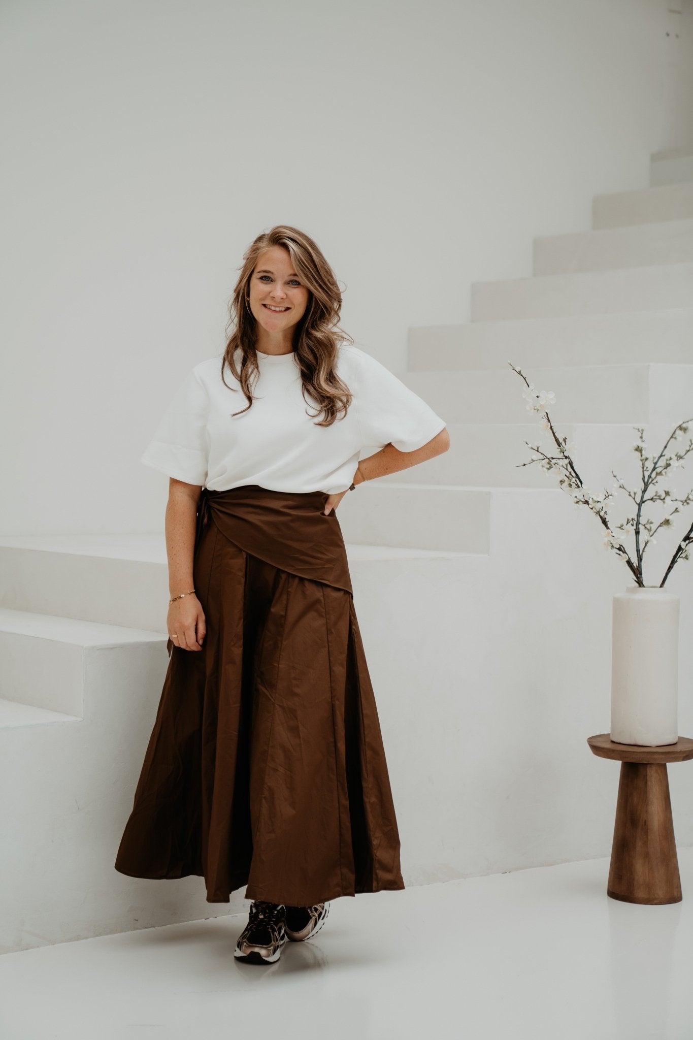 Rok met sjaal choco - Bij Keesje - Bij Keesje - Rok