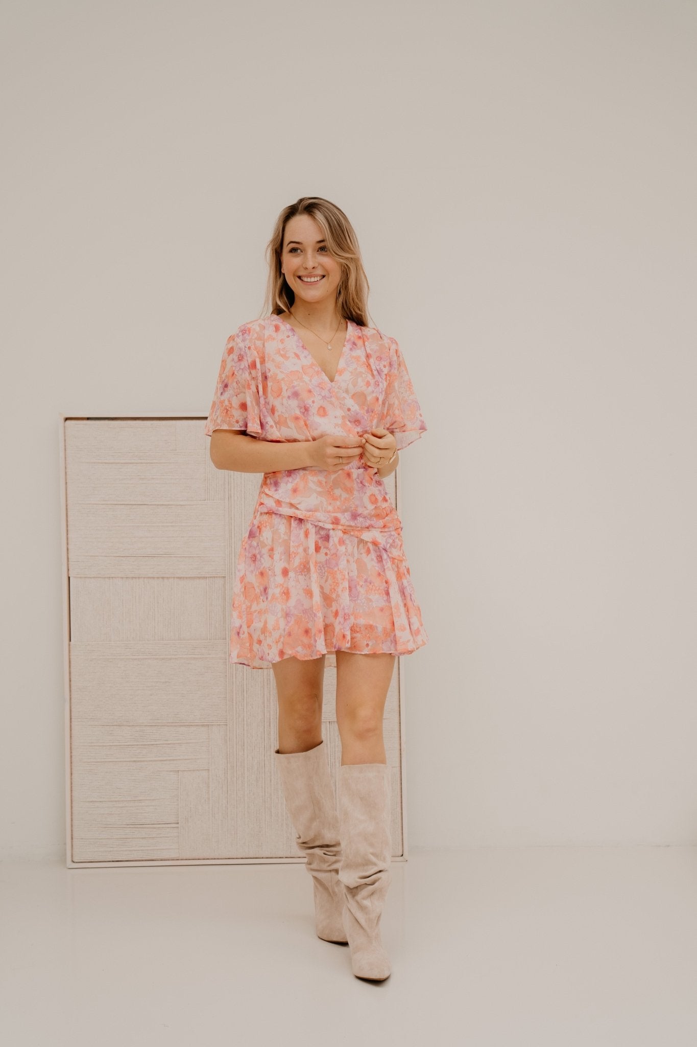 Roosje dress orange purple - Bij Keesje - Bij Keesje - Jurk