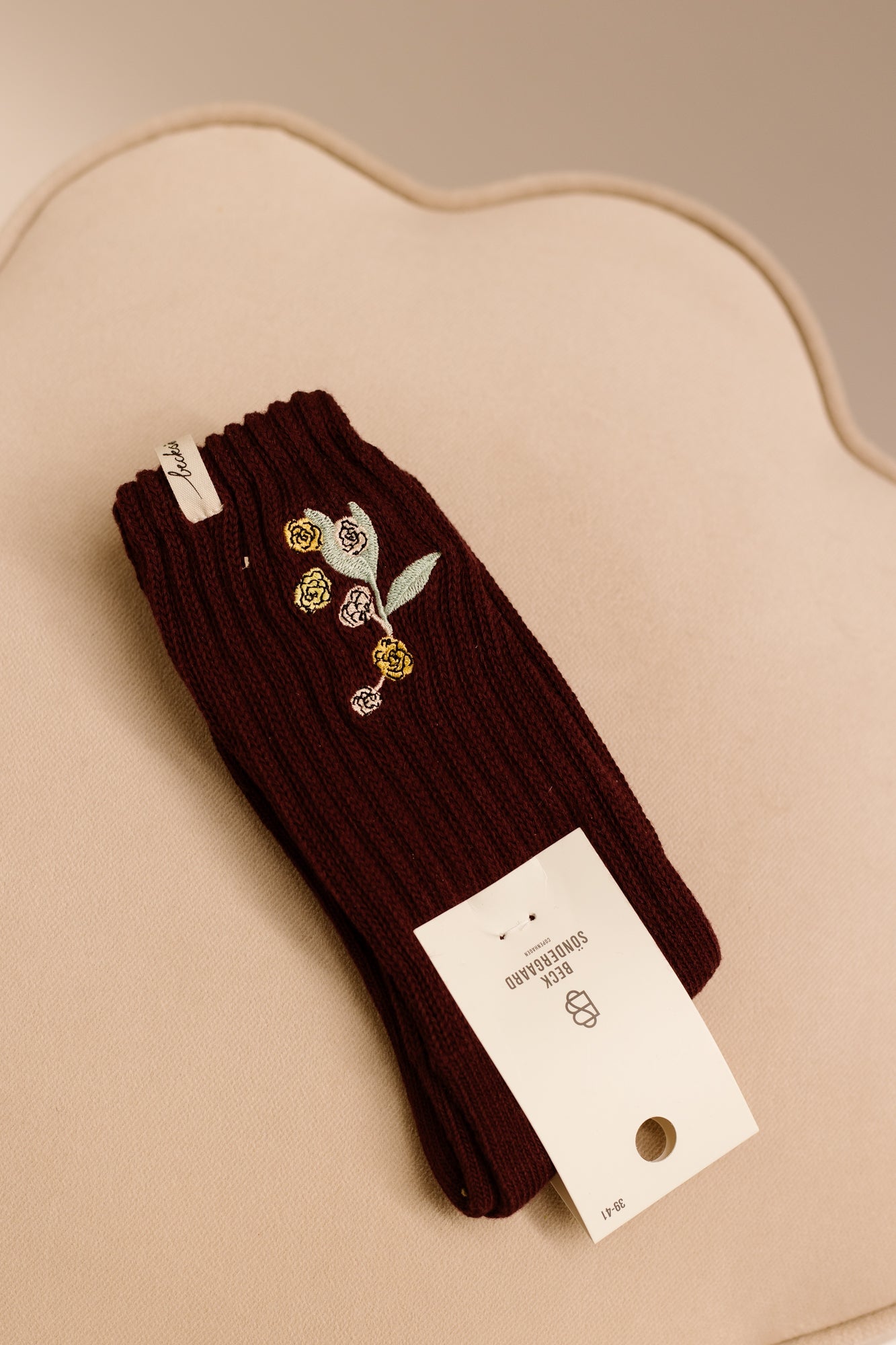 Rosy Cotta Sock - fig red - Bij Keesje - Becksöndergaard - Sokken