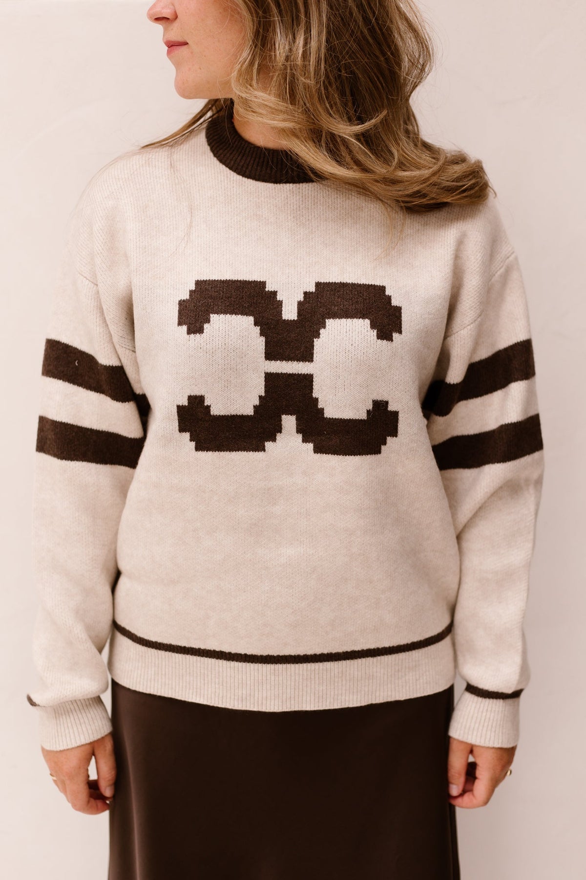 RowCC Coco Logo Knit Creme - Bij Keesje - Co'couture - Trui