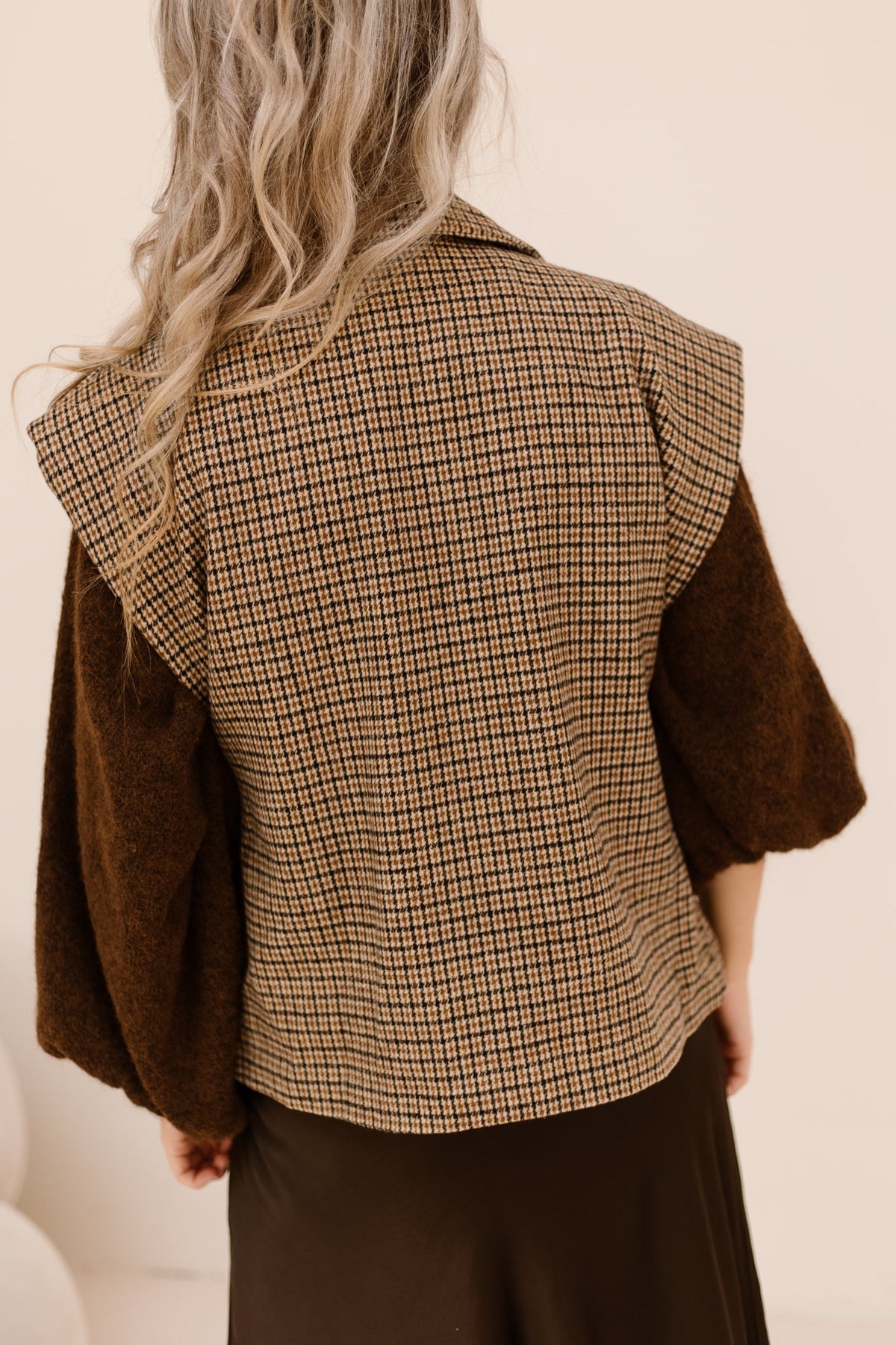 Ruit gilet Camel/black - Bij Keesje - Bij Keesje - Gilet