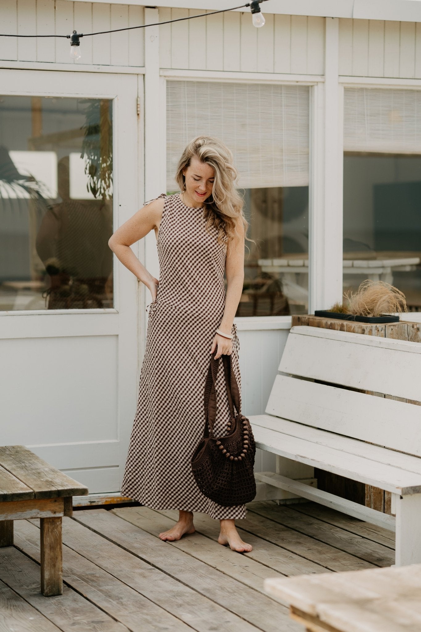 Saxton Check Dress Brown - Bij Keesje - Neo Noir - Jurk