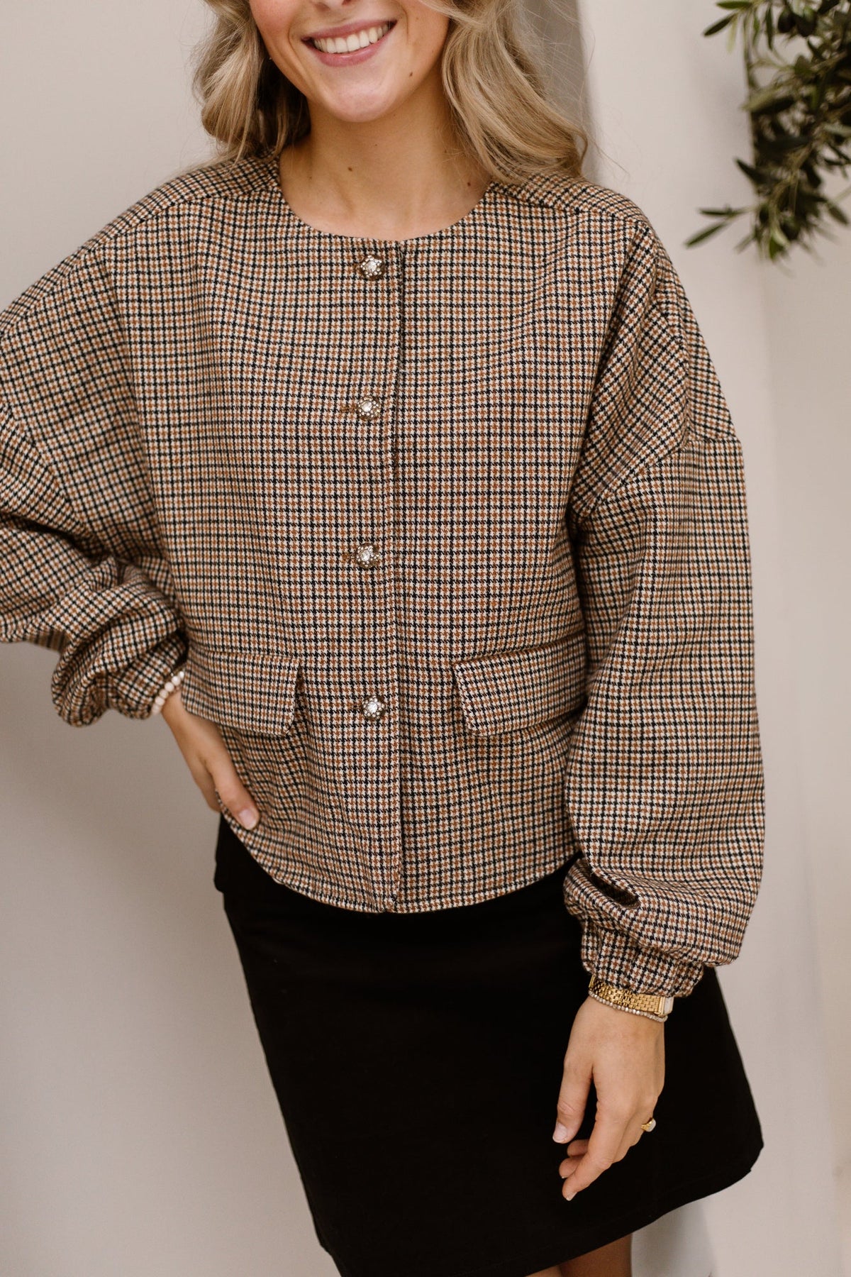 Seraphina Jacket Brown Sugar/Black - Bij Keesje - G-maxx - Jas