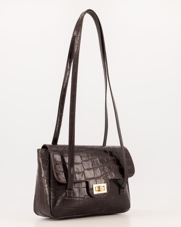 Tas Cocco croco donkerbruin - Bij Keesje - Bij Keesje - Tas