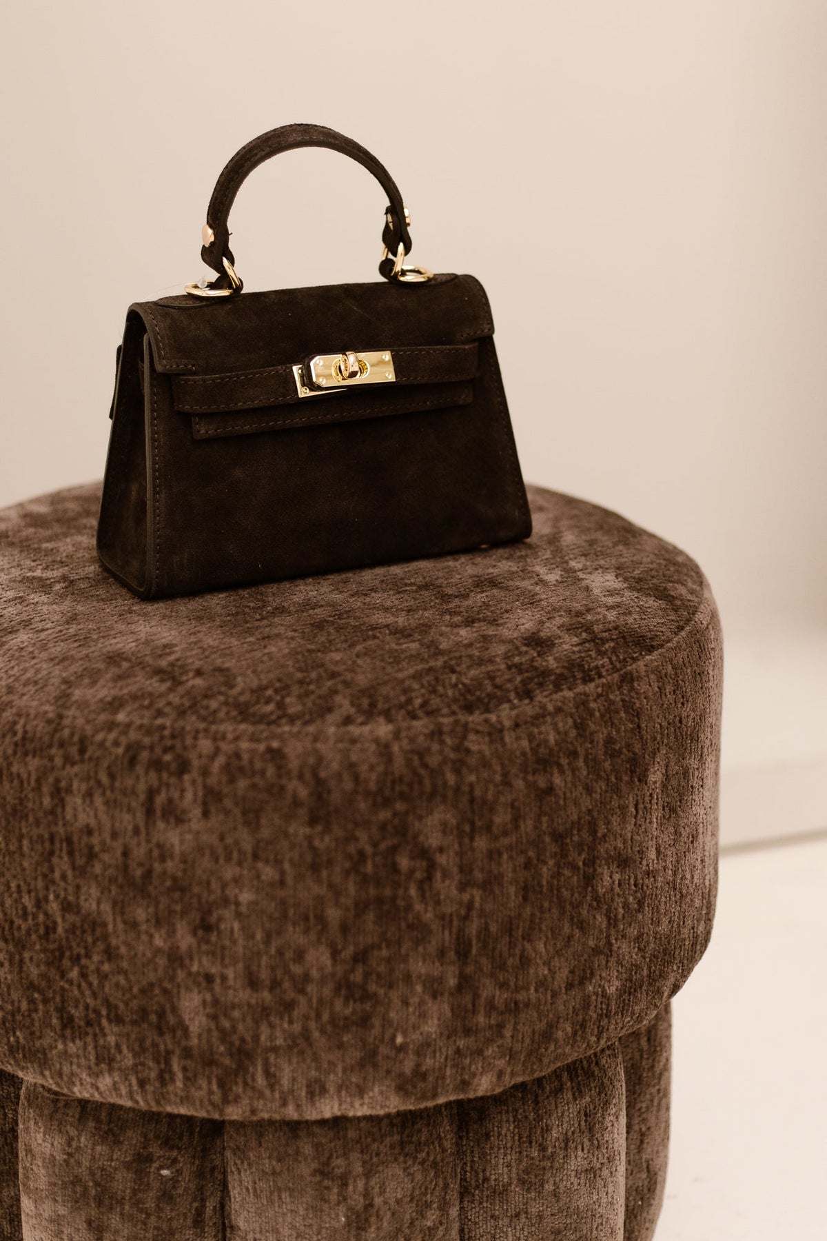 Tas Grace suede donkerbruin - Bij Keesje - Bij Keesje - Tas