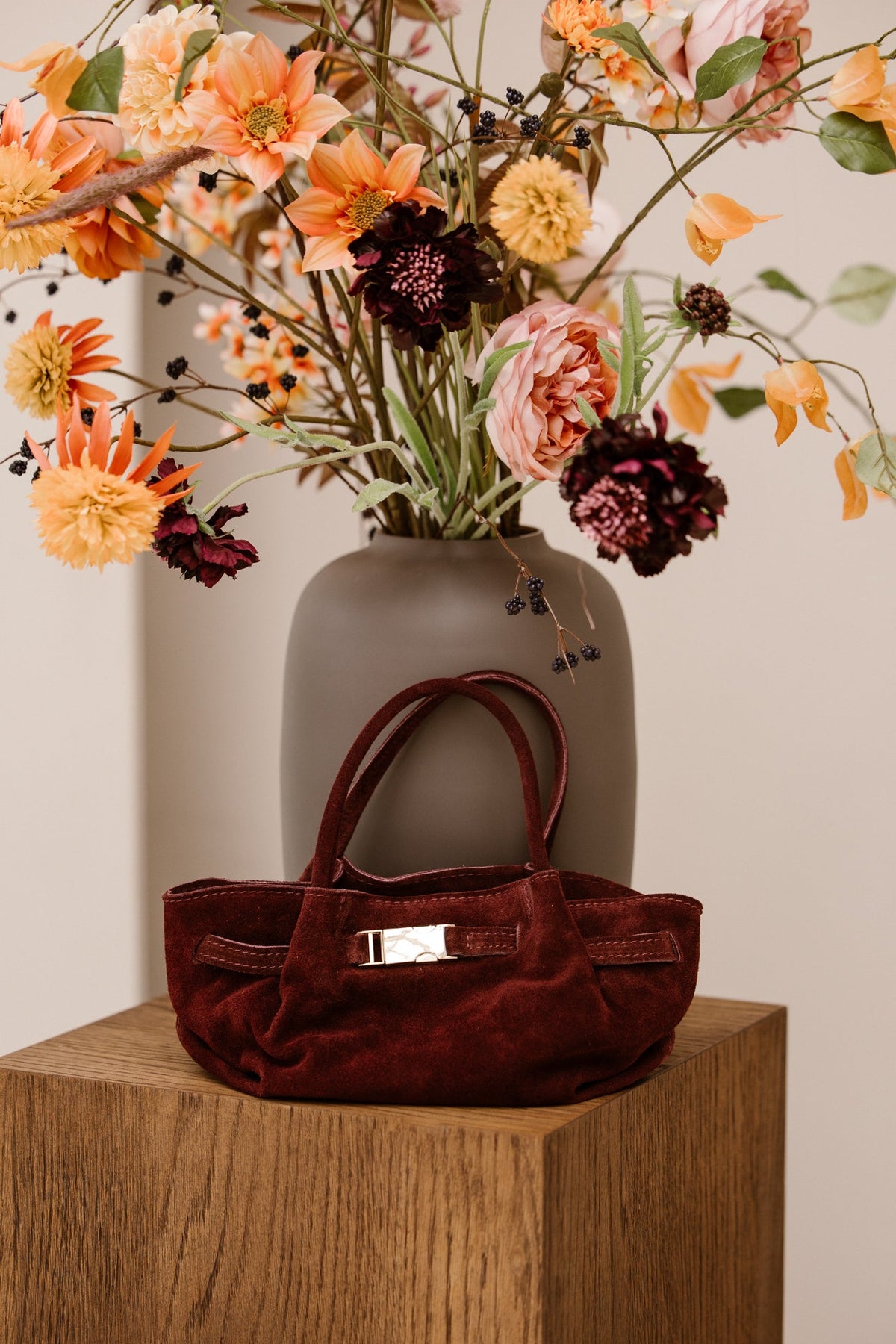 Tas Leonie suede bordeaux - Bij Keesje - Bij Keesje