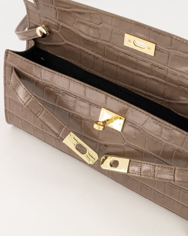 Tas Palermo croco taupe - Bij Keesje - Bij Keesje - tas
