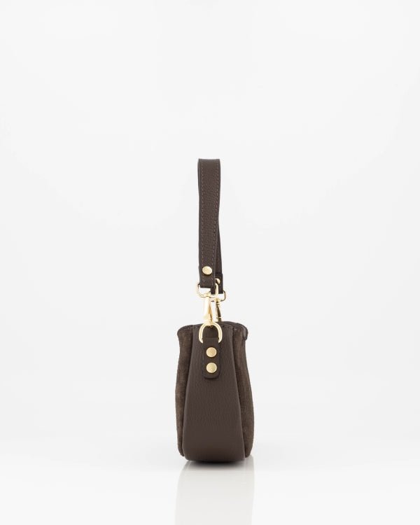 Tas Rimini suede donkerbruin - Bij Keesje - Bij Keesje - Tas