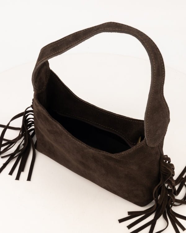 Tas Siena suede donkerbruin - Bij Keesje - Bij Keesje - tas