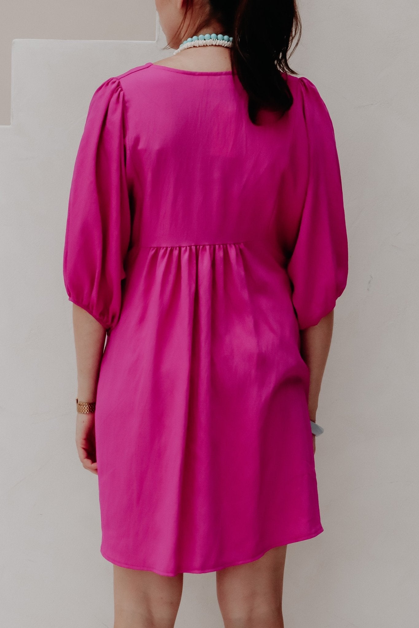 Tikva jurk kort magenta - Bij Keesje - Bij Keesje - Jurk