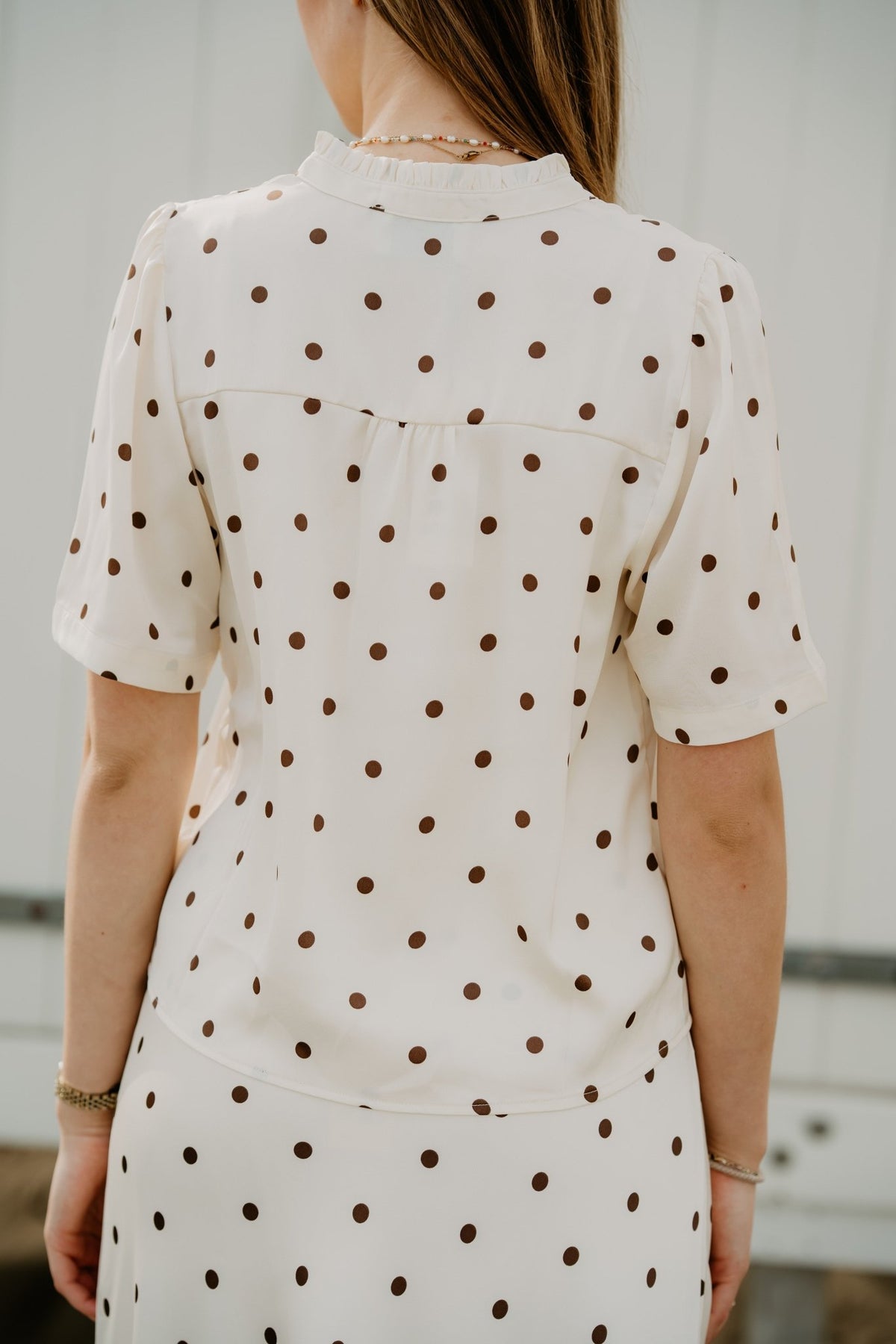 Torana Dotted Blouse Creme - Bij Keesje - Neo Noir - Blouse