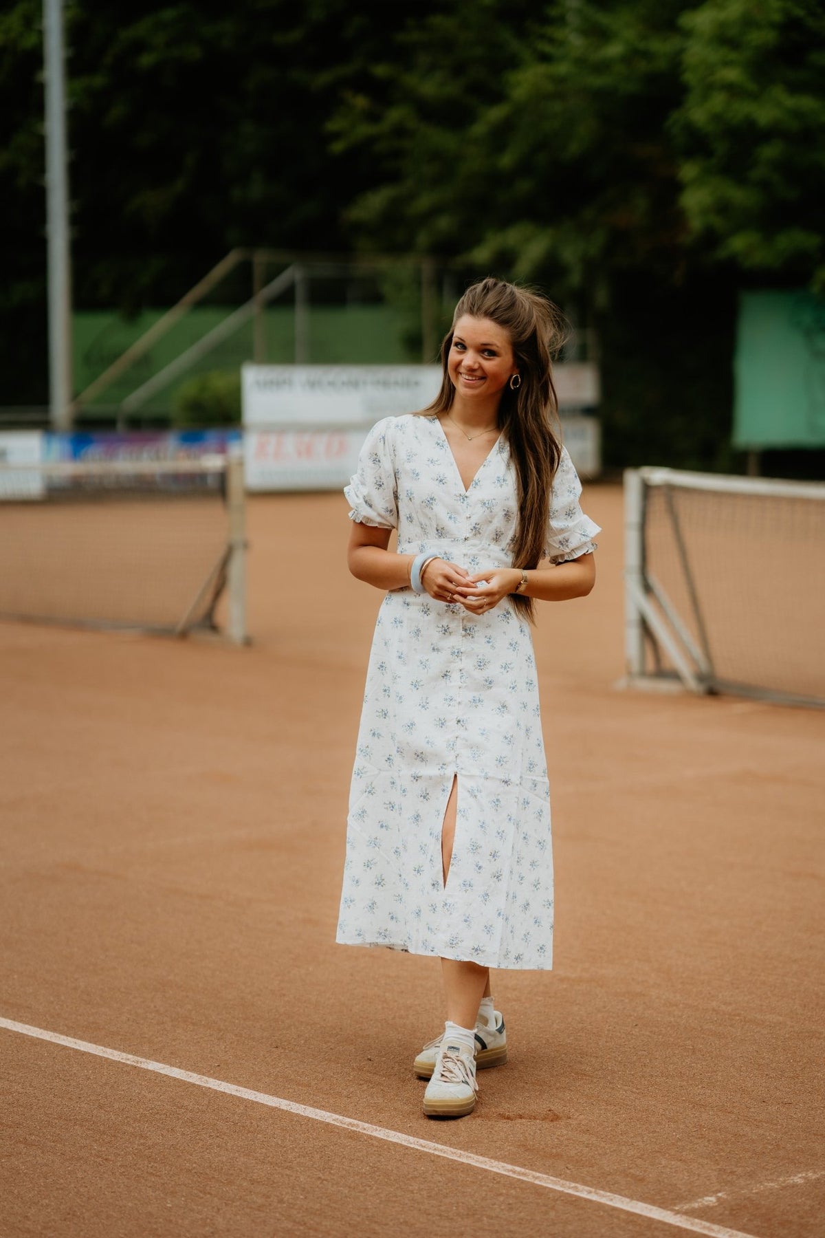 Valley Structure Flower Dress Light Blue - Bij Keesje - Neo Noir - Jurk