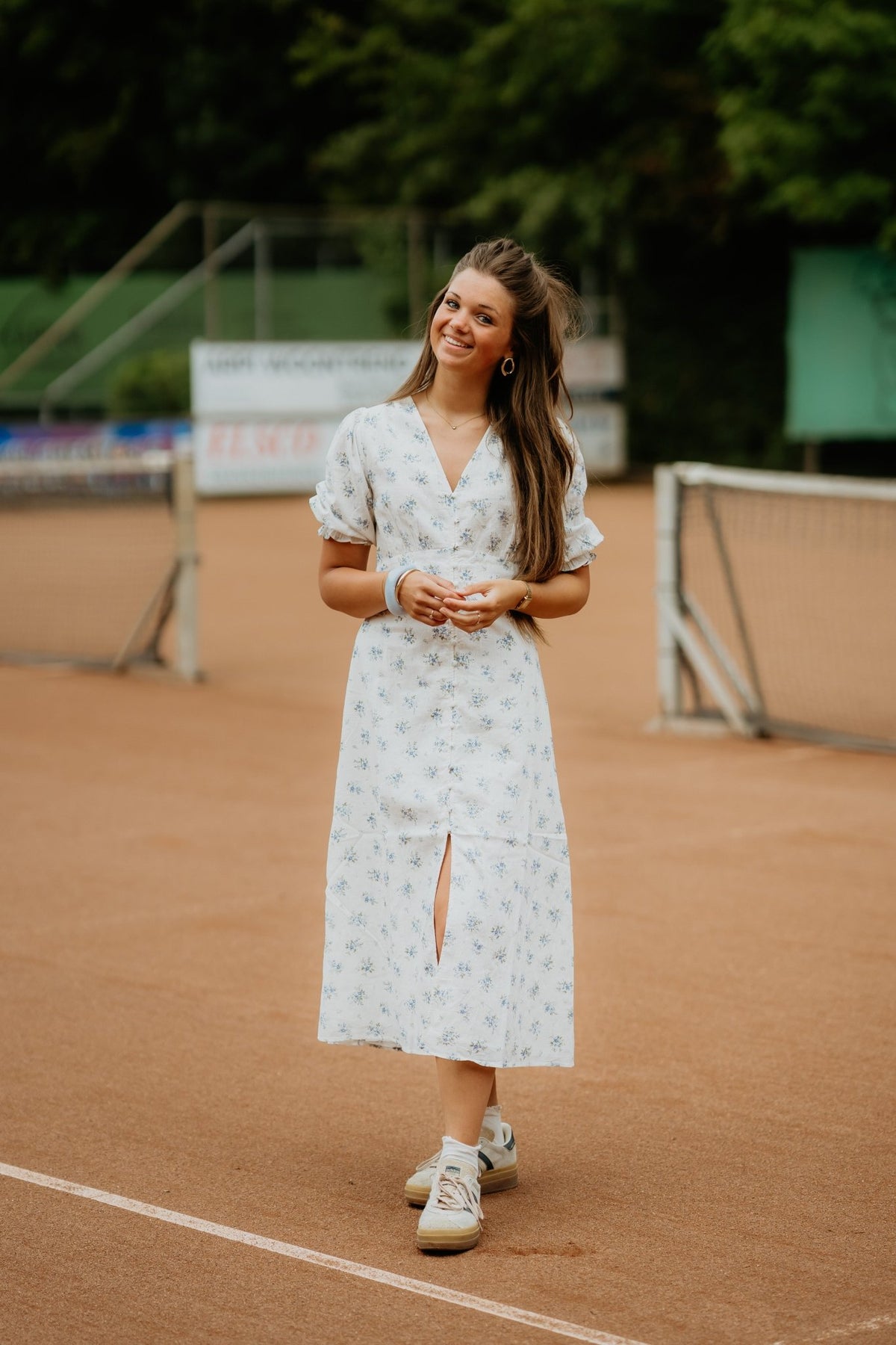 Valley Structure Flower Dress Light Blue - Bij Keesje - Neo Noir - Jurk