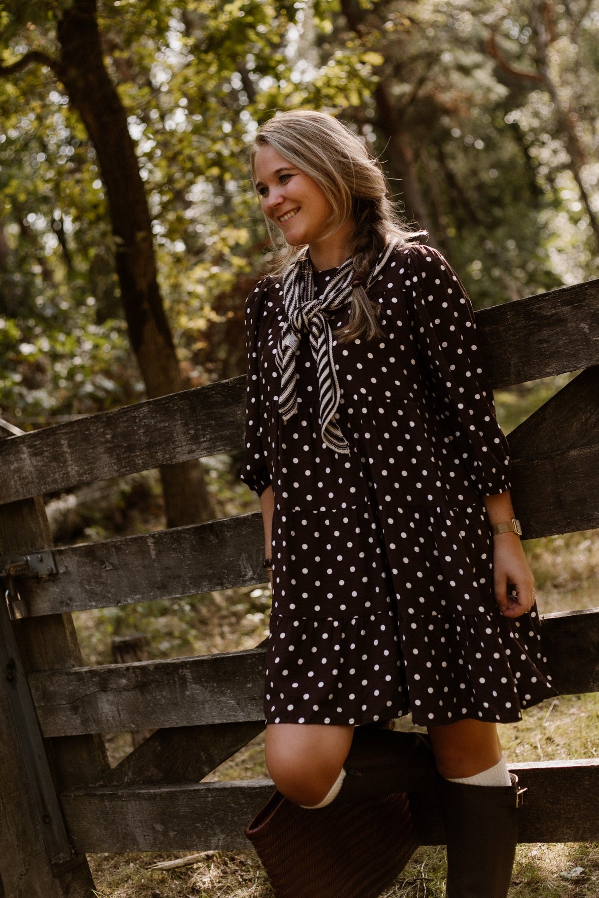 Veerle Dots Dress Brown - Bij Keesje - Bij Keesje The Label - Jurk