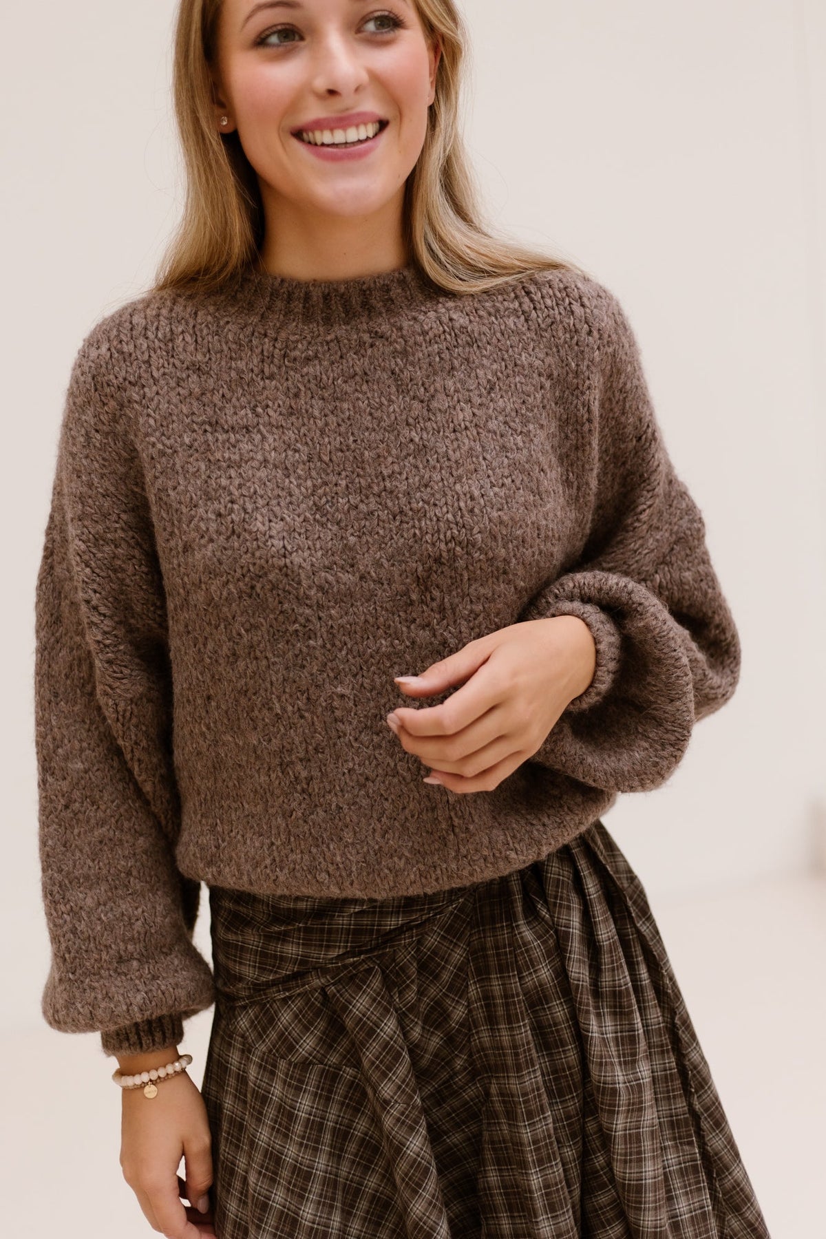 Wendy sweater light brown - Bij Keesje - Bij Keesje - Trui