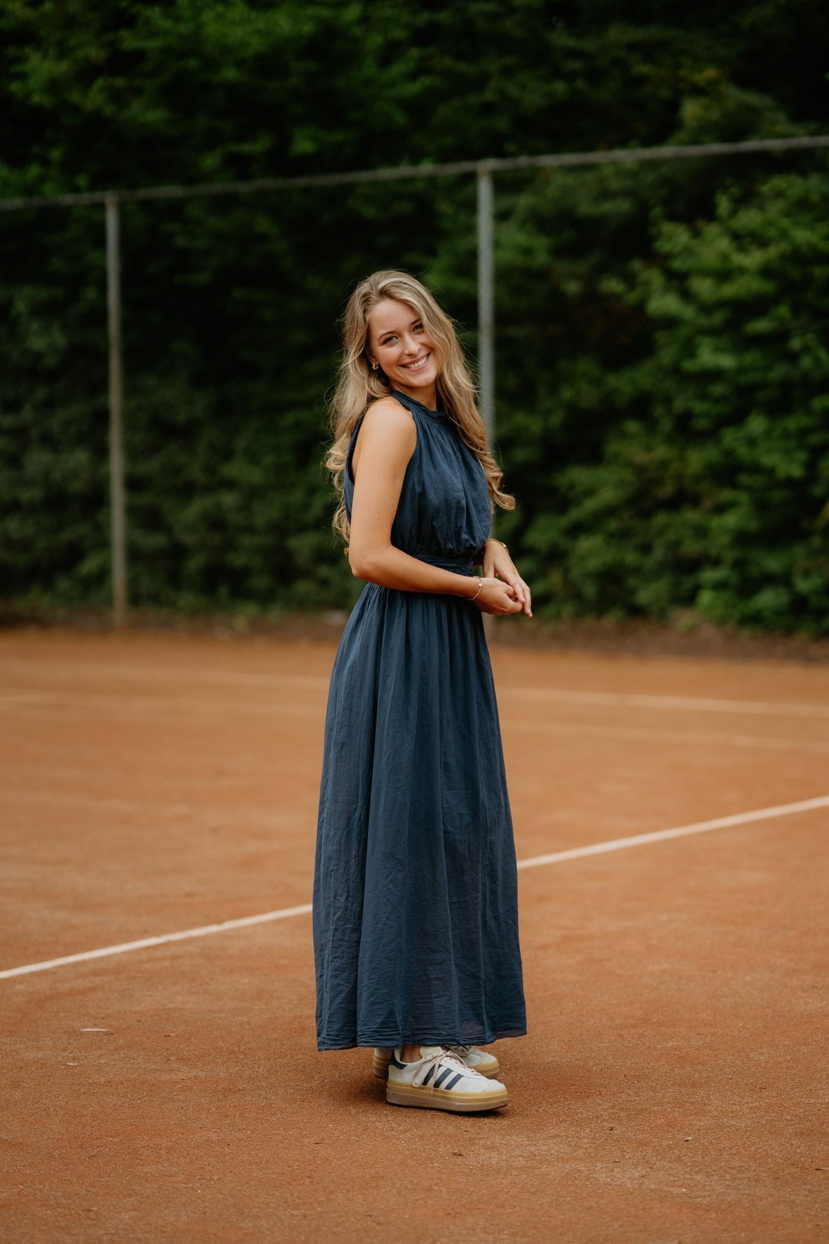 Wenly dress bow darkblue - Bij Keesje - Bij Keesje - Jurk